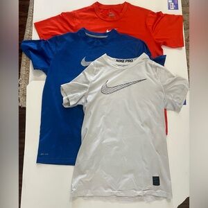 Boys Nike Dri-fit activewear shirts Blue/Orange/white size: youth large (3 pack)